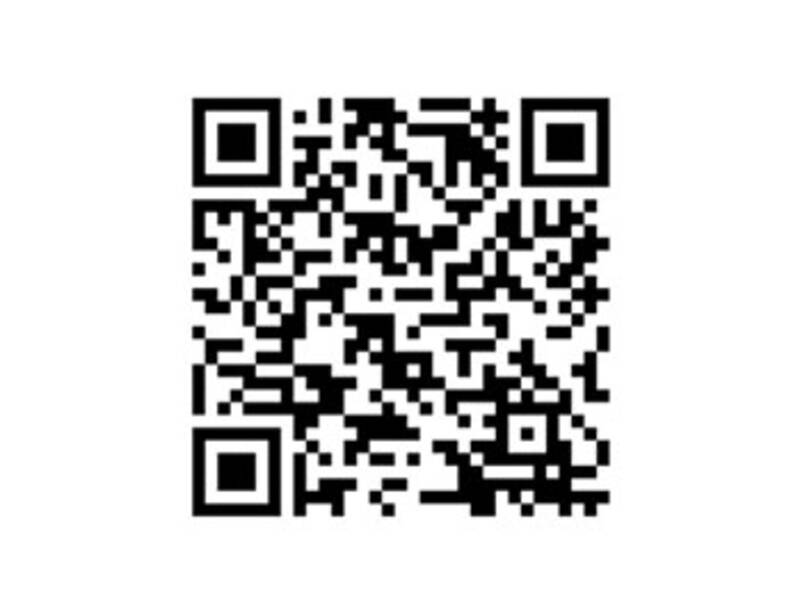 Das Bild zeigt einen schwarz-weißen QR-Code auf einem weißen Hintergrund.